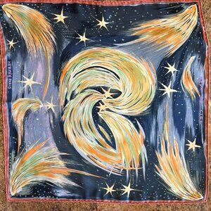 Vintage Hermes Paris Feux Du Ciel Silk Small Scarf by Kwumi Sefedin 45cm - 17in